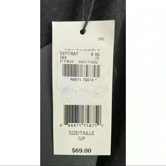 Bnwt Highline Collective Black Shirt with Pom Pom Feinge Size  Sm. - Picture 6 of 6